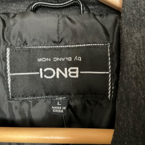 Blanc Noir Mixed Media Moto Jacket - L - Picture 8 of 8